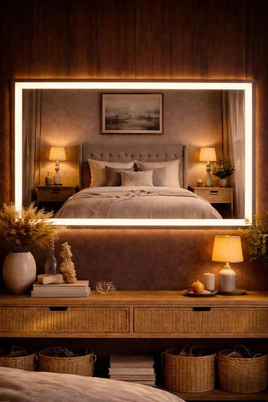 Espelho Led Top Vidros 120x70cm Penteadeira Com Luz