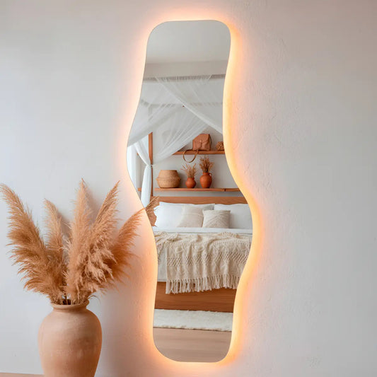 Espelho Orgânico com Iluminação LED Quente Waves Medindo 170x70cm
