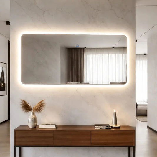 Espelho Led 90x40 Retangular Touch Screen Bivolt Parede