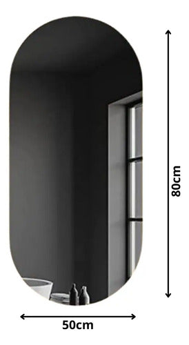 Espelho Oval Orgânico 80x50cm Com Led Decorativo Moderno